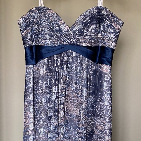 BCBG MaxAzria Kai Printed Silk Metallic Strapless - Picture 2 of 6
